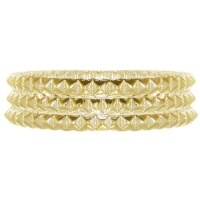 Set Of 3 7/16 Wide Pyramid Stud Bangles In Gold Set Of 3 7/16 Wide Pyramid Stud Bangles In Gold