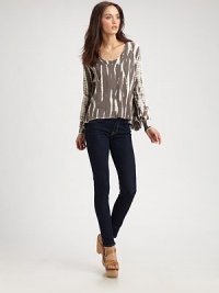 Abstract stripes and a unique tie-dye print enliven this stylishly slouched scoopneck. ScoopneckDropped shouldersLong dolman sleevesContoured hi-low hemCottonMachine washImportedModel shown is 5'10 (177cm) wearing US size Small. Abstract stripes and a unique tie-dye print enliven this stylishly slouched scoopneck. ScoopneckDropped shouldersLong dolman sleevesContoured hi-low hemCottonMachine washImportedModel shown is 5'10 (177cm) wearing US size Small.