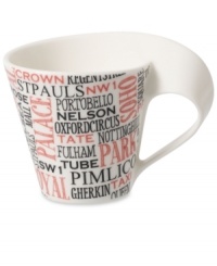 Brew your own cafe culture with the New Wave Cafe espresso cup. A fluid design borrowed from Villeroy & Boch's New Wave dinnerware collection spells out the famed landmarks of London. Brew your own cafe culture with the New Wave Cafe espresso cup. A fluid design borrowed from Villeroy & Boch's New Wave dinnerware collection spells out the famed landmarks of London.