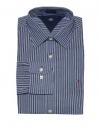 Tommy Hilfiger Men Custom Fit Striped Long Sleeve Logo Shirt