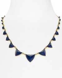 This House of Harlow 1960 necklace is oh so edgy. It features bold pyramid shaped stations that evoke a slight mysticism. This House of Harlow 1960 necklace is oh so edgy. It features bold pyramid shaped stations that evoke a slight mysticism.
