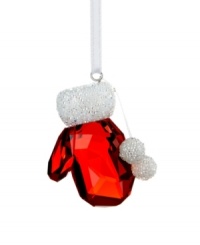 Inspired by Santa Claus' iconic style, this adorable mitten ornament shines in the vibrant red tones of Light Siam crystal. Delicate details in white Crystal Fabric add extra sparkle to this charming design. For maximum impact, combine it with Santa's Hat and Santa's Stocking. Inspired by Santa Claus' iconic style, this adorable mitten ornament shines in the vibrant red tones of Light Siam crystal. Delicate details in white Crystal Fabric add extra sparkle to this charming design. For maximum impact, combine it with Santa's Hat and Santa's Stocking.