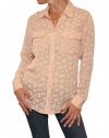 Women's Equipment Femme Savanna Signature Jacquard Chiffon Blouse in Nude