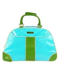 Take a trip to a groovier time with the Double Dutch retro rolling duffel. Sure to turn heads as it comes around the baggage carousel, it puts dull luggage to shame with vibrant pastels and a funky polka-dot pattern. Three-year warranty. Take a trip to a groovier time with the Double Dutch retro rolling duffel. Sure to turn heads as it comes around the baggage carousel, it puts dull luggage to shame with vibrant pastels and a funky polka-dot pattern. Three-year warranty.