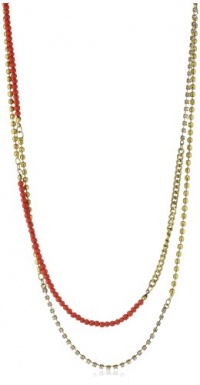 Kenneth Cole New York Modern Riviera Coral Resin Bead Long Necklace