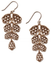 Add some flair to your everyday with these charming chandelier earrings from Lucky Brand. The alluring openwork design in pretty petal shapes delivers a chic look. Crafted in gold tone mixed metal. Approximate drop: 2 inches. Add some flair to your everyday with these charming chandelier earrings from Lucky Brand. The alluring openwork design in pretty petal shapes delivers a chic look. Crafted in gold tone mixed metal. Approximate drop: 2 inches.