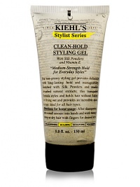 Non-greasy styling gel provides definition with long-lasting hold and manageability. Enriched with silk powders, vitamin E and readily absorbed natural extracts. This transparent formula styles and holds hair without flaking or drying out and provides incredible shine. Thickener and holding polymers separate and hold. For all hair types. 5.0 oz. 