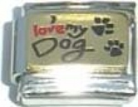 Clearly Charming I Love My Dog Italian Charm Bracelet Link