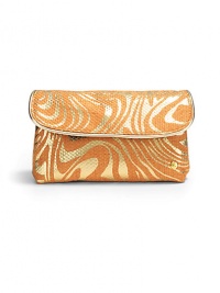 THE LOOKZebra-inspired metallic swirls on canvasPetite rectangular silhouetteSnap flap closureSignature goldtone S studUnfolds to reveal two clear zip pocketsInside logo printTHE MEASUREMENT7¾W X 4½H X 2¼DTHE MATERIALCanvasFully linedORIGINImported THE LOOKZebra-inspired metallic swirls on canvasPetite rectangular silhouetteSnap flap closureSignature goldtone S studUnfolds to reveal two clear zip pocketsInside logo printTHE MEASUREMENT7¾W X 4½H X 2¼DTHE MATERIALCanvasFully linedORIGINImported