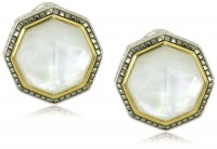 Judith Jack Octagon Sterling Silver, Mother of Pearl and Marcasite Octagon Button Earrings Judith Jack Octagon Sterling Silver, Mother of Pearl and Marcasite Octagon Button Earrings
