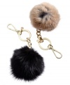 For luck and luxe, this MICHAEL Michael Kors genuine rabbit fur keychain features a pretty pom pom and 18K gold key ring and clip that make it easy to find in a crowded purse.