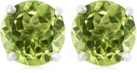 Sterling Silver 8mm Round Peridot Earrings Sterling Silver 8mm Round Peridot Earrings