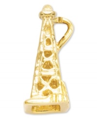 Rich in history as well as architectural beauty, the Oil Derricks of America's past are here rendered in glimmering 14k gold. Chain not included. Approximate drop length: 7/10 inch. Approximate drop width: 3/10 inch. Rich in history as well as architectural beauty, the Oil Derricks of America's past are here rendered in glimmering 14k gold. Chain not included. Approximate drop length: 7/10 inch. Approximate drop width: 3/10 inch.