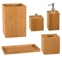 Seville Classics 5 pc Bamboo Bath and Vanity Set Seville Classics 5 pc Bamboo Bath and Vanity Set