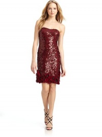 THE LOOKSequin designSlight sweetheart bustStraplessFloral hemBack zip closureTHE FITAbout 26 from bust to hemTHE MATERIALSilkFully linedCARE & ORIGINSpot cleanImportedModel shown is 5'10½ (179cm) wearing US size 4. THE LOOKSequin designSlight sweetheart bustStraplessFloral hemBack zip closureTHE FITAbout 26 from bust to hemTHE MATERIALSilkFully linedCARE & ORIGINSpot cleanImportedModel shown is 5'10½ (179cm) wearing US size 4.