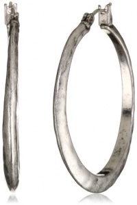Lucky Brand Silver-Tone Hammered Round Hoop Earrings Lucky Brand Silver-Tone Hammered Round Hoop Earrings