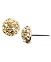 A blazing new look, by Givenchy. Goldtone crystal accent fireball earrings in mixed metal. A blazing new look, by Givenchy. Goldtone crystal accent fireball earrings in mixed metal.
