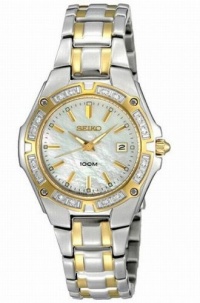 Seiko Women's SXDB52 Diamond Bezel Two-Tone Mother of Pearl Dial Dress Watch