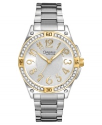 Make a stunning impression with this shining watch from Caravelle by Bulova, celebrating their 50th Anniversary. Make a stunning impression with this shining watch from Caravelle by Bulova, celebrating their 50th Anniversary.