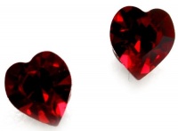 Precious Small 1/4 Multi-faceted Sparkling Ruby Red Genuine Swarovski Crystal Heart Stud Earrings Precious Small 1/4 Multi-faceted Sparkling Ruby Red Genuine Swarovski Crystal Heart Stud Earrings