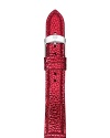 A bold hue colors this vibrant Michele watch strap made from finely textured leather.