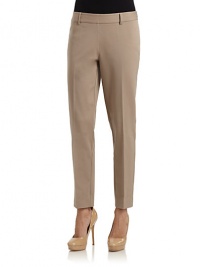 THE LOOKNarrow waistband with belt loops Flat frontSkinny legSide zip closureBack welt pocketsTHE FITRise, about 8Inseam, about 27THE MATERIALCotton/elastaneCARE & ORIGINMachine washImportedModel shown is 5'10 (177cm) wearing US size 4. THE LOOKNarrow waistband with belt loops Flat frontSkinny legSide zip closureBack welt pocketsTHE FITRise, about 8Inseam, about 27THE MATERIALCotton/elastaneCARE & ORIGINMachine washImportedModel shown is 5'10 (177cm) wearing US size 4.