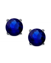 Celebrate your favorite month of the year with these September birthstone earrings by CRISLU. Stud earrings feature round-cut, sapphire-colored cubic zirconias (3 ct. t.w.) set in sterling silver with a platinum finish. Approximate diameter: 1/4 inch.