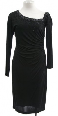 David Meister Black Jersey Embellished Off Shoulder Dress 2 David Meister Black Jersey Embellished Off Shoulder Dress 2