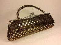 Handbag by WiseGloves Tube Metallic Gold Dot Handbag Purse Evening Dress Clutch Bag Handbag by WiseGloves Tube Metallic Gold Dot Handbag Purse Evening Dress Clutch Bag