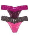 A colorful addition to your intimates wardrobe, Hanky Panky's thong blends comfort with sexy style and on-trend colorblocking. Style #361114.