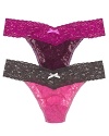 A colorful addition to your intimates wardrobe, Hanky Panky's thong blends comfort with sexy style and on-trend colorblocking. Style #361114.