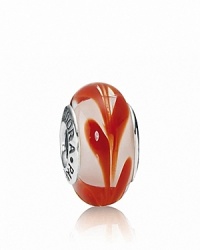 A painterly swirl on this murano glass charm lends free-spirited style to your bracelet. Logo-engraved sterling silver trim displays the PANDORA signature. A painterly swirl on this murano glass charm lends free-spirited style to your bracelet. Logo-engraved sterling silver trim displays the PANDORA signature.