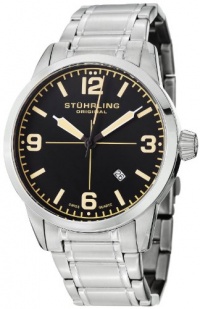 Stuhrling Original Men's 449B.331168 Aviator Tuskegee Elite Swiss Quartz Date Stainless Steel Bracelet Watch