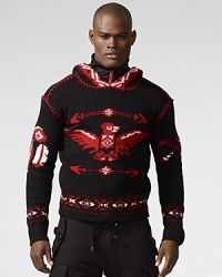 Crafted from luxe Italian merino wool, a warm hoodie exudes effortless cool with Western-inspired embroidery. Crafted from luxe Italian merino wool, a warm hoodie exudes effortless cool with Western-inspired embroidery.