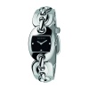 Gucci Women's YA121503 Marina Chain Small Steel Bangle Black Dial Diamonds Watch