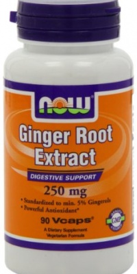 Now Foods Ginger 5% Standard Extract, 250mg, Veg-capsules, 90-Count