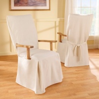 Sure Fit 139725236W_NTRL Duck Solid Dining Room Arms Chair Cover, Natural Sure Fit 139725236W_NTRL Duck Solid Dining Room Arms Chair Cover, Natural