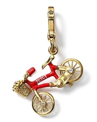 Pedal pushers will fall for this sweet bicycle charm from Juicy Couture. It's moving parts and colorful flower basket make it heirloom worthy. Pedal pushers will fall for this sweet bicycle charm from Juicy Couture. It's moving parts and colorful flower basket make it heirloom worthy.