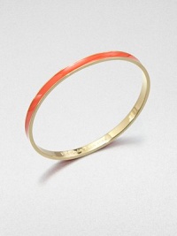 An enamel accented, 12k goldplated design with a hidden, engraved message. Enamel12K goldplated zincDiameter, about 2.5Slip-on styleImported An enamel accented, 12k goldplated design with a hidden, engraved message. Enamel12K goldplated zincDiameter, about 2.5Slip-on styleImported