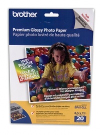Brother 8 1/2 x 11 Inch High Gloss Inkjet Paper 20 sheets (BP61GLL) - Retail Packaging Brother 8 1/2 x 11 Inch High Gloss Inkjet Paper 20 sheets (BP61GLL) - Retail Packaging