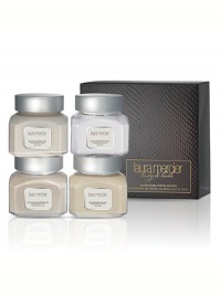 Soufflé Body Crème Sampler presents a quartet of Laura's favorite ultra-rich borèmes in new amber vanilla, plus best-selling favorites almond coconut milk, crème brûlée and fresh fig. Blended with the finest gourmande notes, each delectable body crème contains active ingredients in a super-whipped soufflé formula that instantly nourishes the skin with vitamins and protein derivatives, while shea butter and macadamia nut oil provide conditioning benefits. Soufflé Body Crème Sampler presents a quartet of Laura's favorite ultra-rich borèmes in new amber vanilla, plus best-selling favorites almond coconut milk, crème brûlée and fresh fig. Blended with the finest gourmande notes, each delectable body crème contains active ingredients in a super-whipped soufflé formula that instantly nourishes the skin with vitamins and protein derivatives, while shea butter and macadamia nut oil provide conditioning benefits.