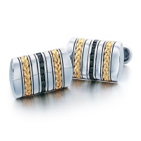 J.Goodman Sterling Silver/18k Yellow Gold Black Diamond Cufflinks J.Goodman Sterling Silver/18k Yellow Gold Black Diamond Cufflinks