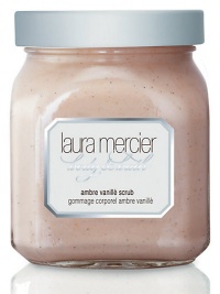 A modern fragrance of comfortable sensuality. Achieve a radiant and youthful glow by massaging your skin with Laura Mercier's Ambre Vanille Body Scrub. This delicious and pampering body polish, made from crushed Vanilla Seeds and Hydrogenated Jojoba Oil, gently exfoliates skin, while Shea Butter andHoney naturally condition and protect. Sweet Almond and Hydrolyzed Rice Proteins, along with Pro-Vitamin B-5 provide moisture balance and protection. A modern fragrance of comfortable sensuality. Achieve a radiant and youthful glow by massaging your skin with Laura Mercier's Ambre Vanille Body Scrub. This delicious and pampering body polish, made from crushed Vanilla Seeds and Hydrogenated Jojoba Oil, gently exfoliates skin, while Shea Butter andHoney naturally condition and protect. Sweet Almond and Hydrolyzed Rice Proteins, along with Pro-Vitamin B-5 provide moisture balance and protection.