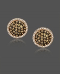 Searching for studs that make a statement? Look no further than this standout pair by Le Vian. Set in 14k gold, the center is adorned by round-cut chocolate diamonds (1 ct. t.w.) and edged by sparkling white diamonds (1/4 ct. t.w.). Approximate diameter: 1/2 inch. Searching for studs that make a statement? Look no further than this standout pair by Le Vian. Set in 14k gold, the center is adorned by round-cut chocolate diamonds (1 ct. t.w.) and edged by sparkling white diamonds (1/4 ct. t.w.). Approximate diameter: 1/2 inch.