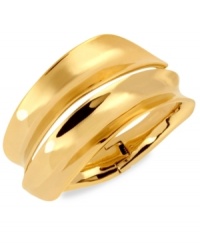 Shaping up to be something special, this hinged bangle from Robert Lee Morris is crafted from gold-tone mixed metal and goes beyond the perfect circle with a concave design. Approximate diameter: 2-1/4 inches. Shaping up to be something special, this hinged bangle from Robert Lee Morris is crafted from gold-tone mixed metal and goes beyond the perfect circle with a concave design. Approximate diameter: 2-1/4 inches.