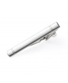 The finishing touch. A brushed rhodium tie clip from Geoffrey Beene adds polish to any business initiative.