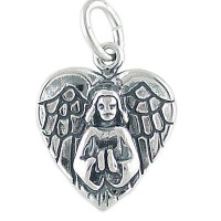 Angel Wings Guardian Angel 3D Heart Vintage Style 925 Sterling Silver Traditional Charm or Pendant Angel Wings Guardian Angel 3D Heart Vintage Style 925 Sterling Silver Traditional Charm or Pendant