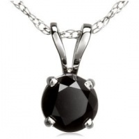 1.50ct Natural Treated Black Round Diamond Solitaire Pendant in 14K White Gold.Included 18 Inches 14K White Gold Chain. 1.50ct Natural Treated Black Round Diamond Solitaire Pendant in 14K White Gold.Included 18 Inches 14K White Gold Chain.