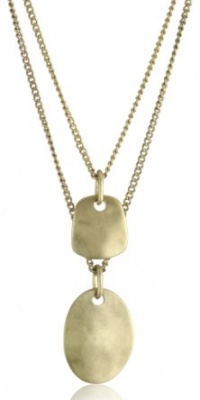 Kenneth Cole New York Gold Hammered Metal Two Row Necklace Kenneth Cole New York Gold Hammered Metal Two Row Necklace