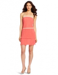 Nine West Dresses Women's Strapless Mesh Pleated Dress